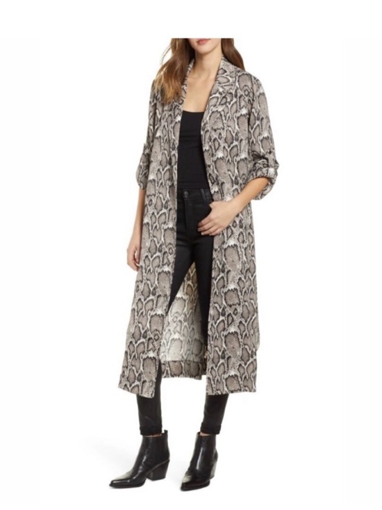 AFRM Jackets & Blazers - AFRM Women’s Hendrix Snakeskin Print Long Duster Trench - size medium